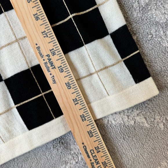 Vintage Jacobson’s Black & Cream Wool Blend Plaid Sweater Petite M Retro Preppy - Picture 8 of 9